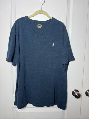 Polo Ralph Lauren Men’s XL Heather Blue V-Neck Pony Logo T-Shirt